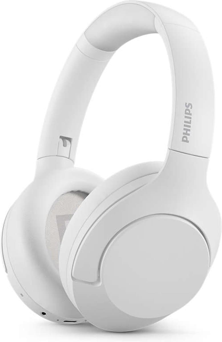 PHILIPS TAH8506WT - Draadloze Ruisonderdrukkende Over-Ear Hoofdtelefoon, Ruisonderdrukking Pro, Draadloze Hoofdtelefoon voor Volwassenen, Met microfoon, Bluetooth, 60 Uur Speeltijd, Lichtgewicht - Wit — afbeelding 1