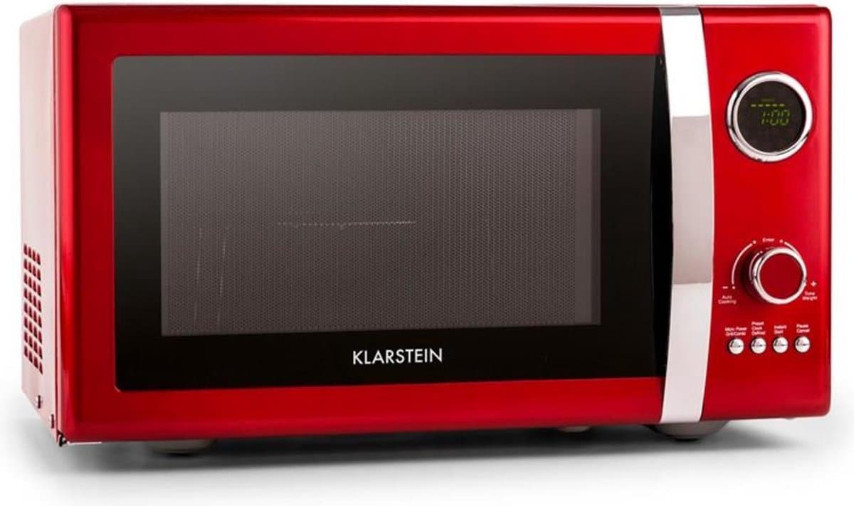 Klarstein Fine Dinesty 2in1-magnetron Retro 23L 1000W 12 programma's rood — afbeelding 1