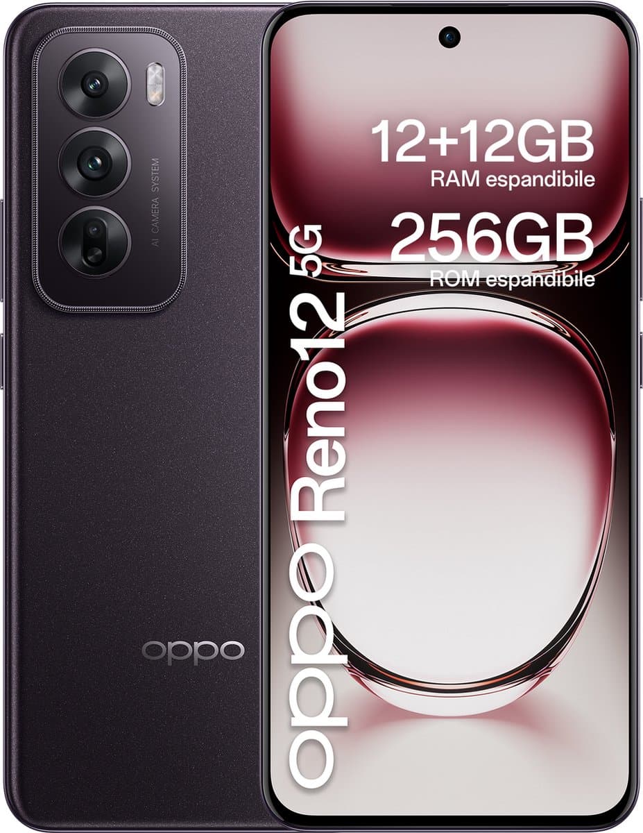 OPPO Reno12 5G 256GB Black Brown — afbeelding 1