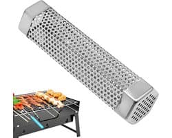 Rookbuis Grill - Pellet Smoker - Barbecue smaak - Roestvrij staal - 15.7 x 5.5 cm - Zilverkleurig