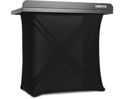 Vonyx DBE100 DJ booth inklapbaar - Mobiele DJ tafel met Lycra doek en draagtas - 1 Meter breed