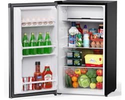 Kleine Koelkast - Mini Koelkast - Dranken Koelen - Energiezuinig Stil - 91 Liter - Zilver