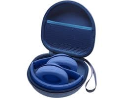Hoofdtelefoon Tas - Beschermhoes Draadloos - Veilig Opbergen - Universeel Te Gebruiken - 16.5 x 16 x 7.5 cm - Blauw