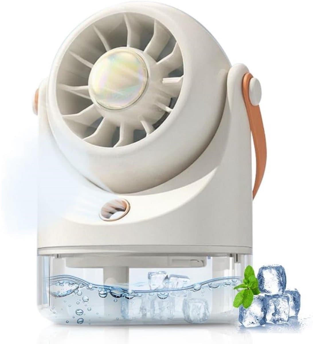 longziming -Draagbare Ventilator - Tafelventilator - Mistventilator - Waterkoeling Met Nevel - Verstelbare Luchtstroom - ABS Kunststof - Compact En Lichtgewicht - Ideaal Voor Reizen En Kantoor - 1 Stuk — afbeelding 1