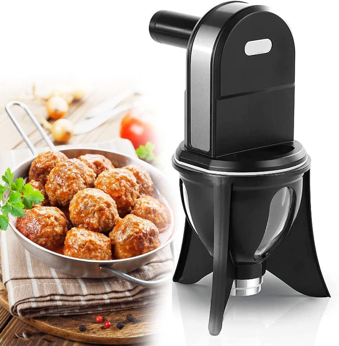 Gehaktbal Vormmachine - Bal Maker - Thuis Koken - Automatische Vorming - 35x25x22cm - Zwart — afbeelding 1