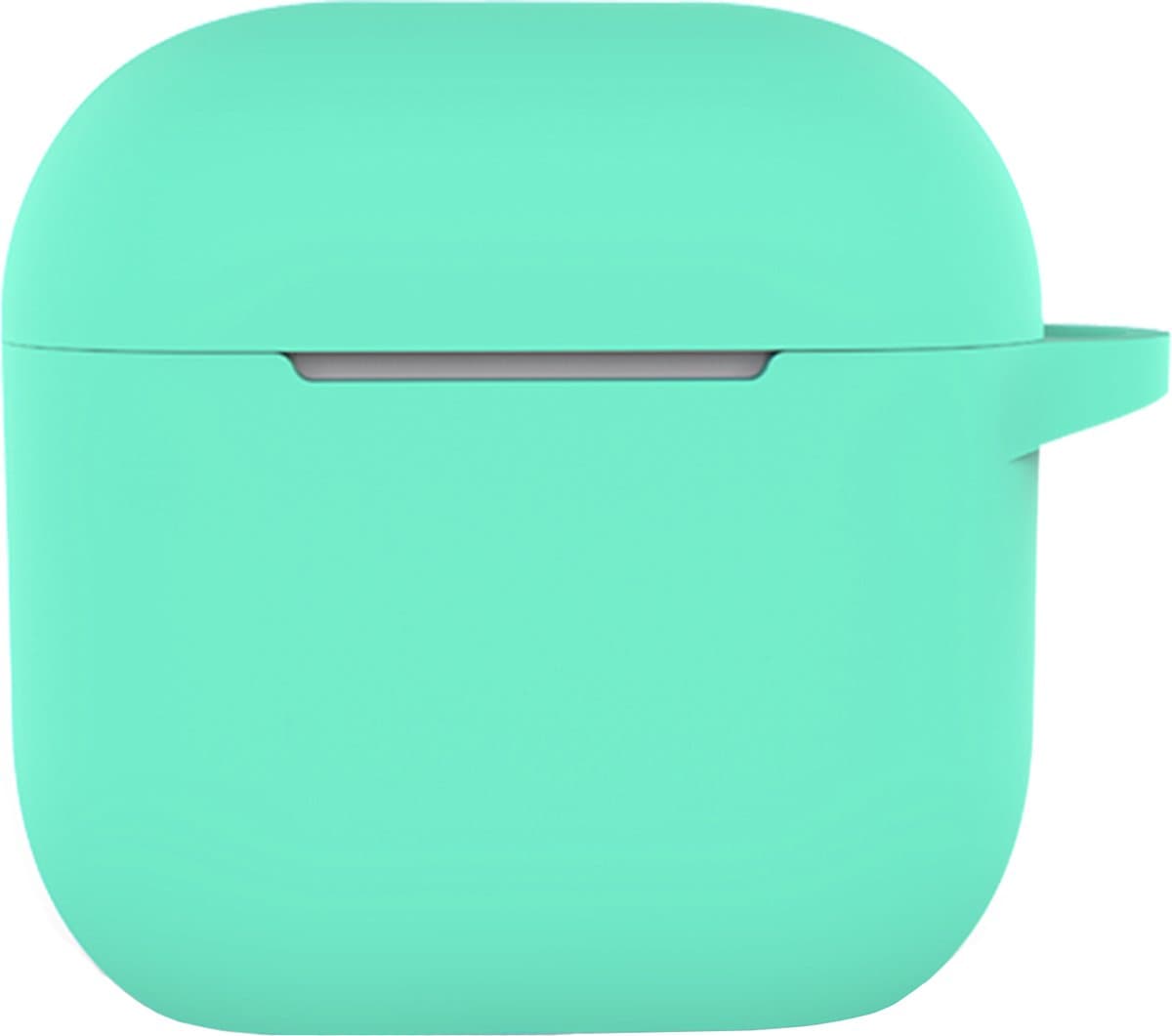Hoesje - Geschikt voor Apple AirPods 4 - met Clip - Siliconen Hoes - Silicone Case Cover - Turquoise — afbeelding 1