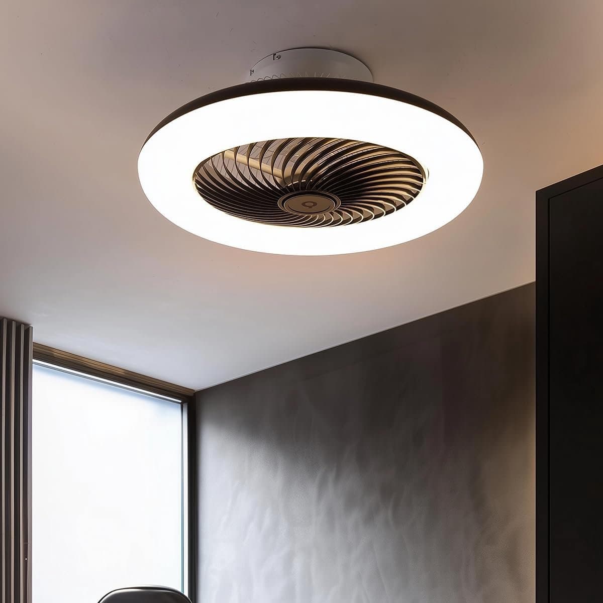 Design Plafondventilator met Dimbaar Sterrenhemel LED Licht Ø55 cm — afbeelding 1