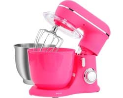Aura® Mixer met mengkom - Mixer - Mixer met mengkom keukenmachine - donkerroze - 22cm x 36cm x 33cm