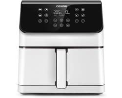 Airfryer XL 6.2L Wit + 50 Bakpapier Vellen - Compacte Heteluchtfriteuse