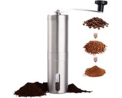 Handmatige Koffiebonenmolen - RVS Handmolen - Keramische Maalstenen - Geschikt voor Aeropress, Drip Koffie, Espresso, French Press, Turkse Koffie - Luxe Kwaliteit - Hervulbaar