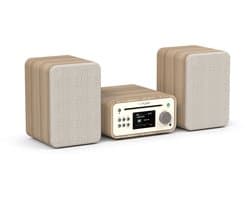 Pure Classic Stereo Mini - Het charmante microstereosysteem, Katoenwit/Eiken