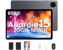 DOOGEE Tab A9 Pro VIP - Android 15 - Tablet met toetsenbord - 10 inth HD 4GB RAM + 128GB ROM (2TB TF) - 6580mAh - Face ID - 5G WiFi - Bluetooth 5.0 - Grijs
