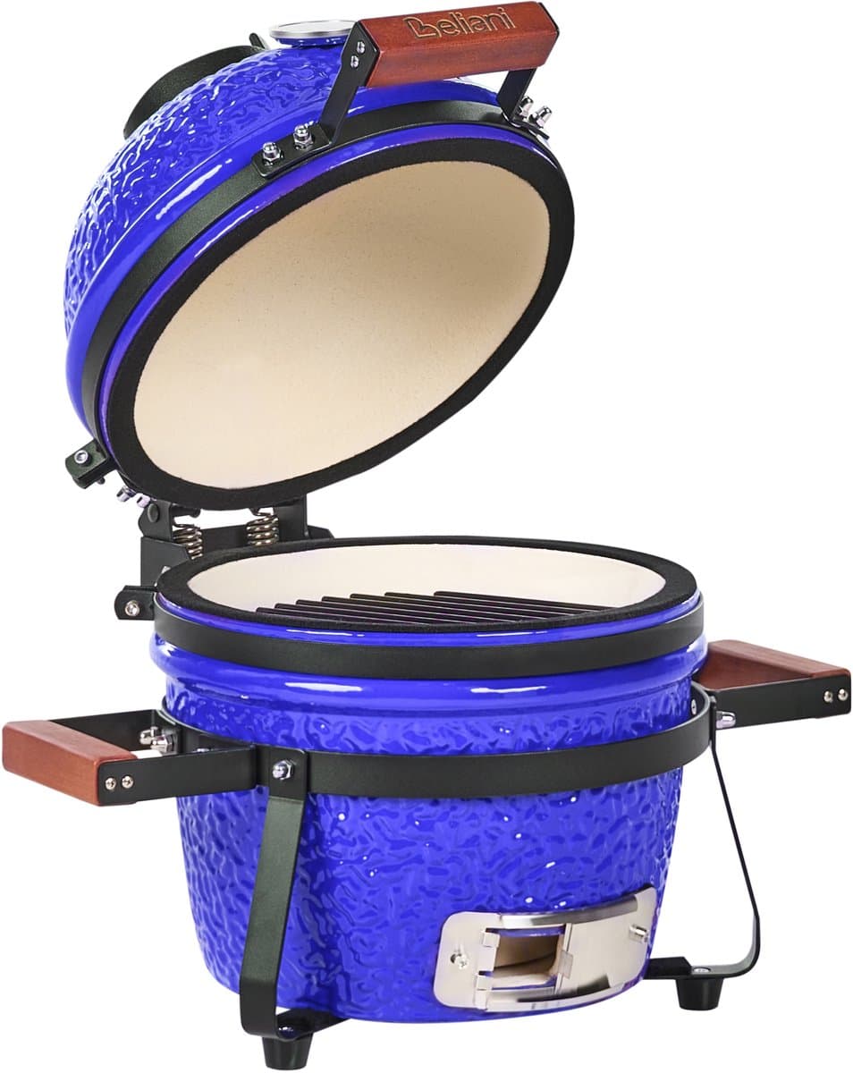 BELIANI KAMADO - Mini houtskoolgrill - Blauw - Keramiek — afbeelding 1