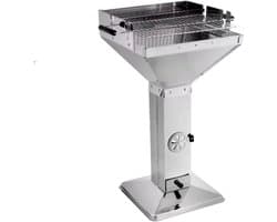 Grill Houtskool BBQ Fioren - Voor Tuin, Camping & Outdoor - Draagbare Trechterbarbecue met Plank - Roestvrijstaal - 48x63x90 cm