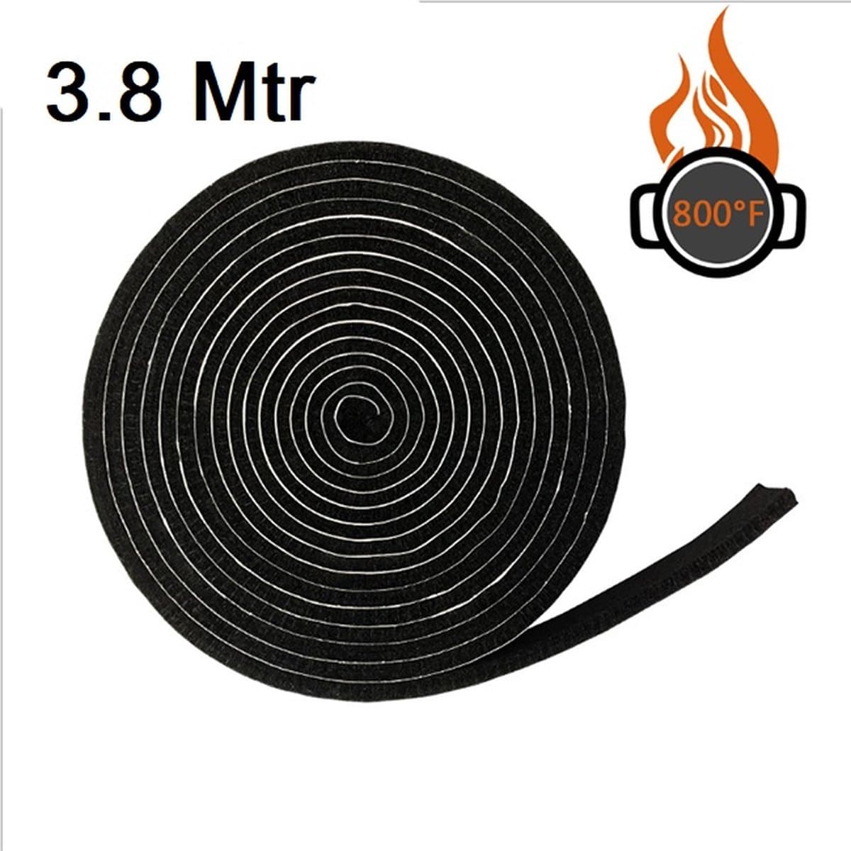 Vervangings Vilt-Afdichtings Vilt -voor BBQ – 3,8m x 2cm x 3mm – Geschikt voor Green Egg,Kamado Joe,Black Bastard,auplex,tarrington,patton,Grill guru — afbeelding 1