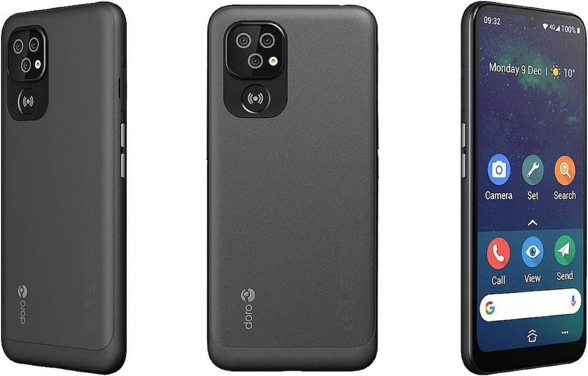 DORO8100 PLUS SENIORENSMARTPHONE BUNDLE INCL ZWART HOESJE EN LAADCRADDLE (6.1") Dual SIM Android 11 Go Edition 4G USB Type-C 2 GB 32 GB 3000 mAh Grijs — afbeelding 1