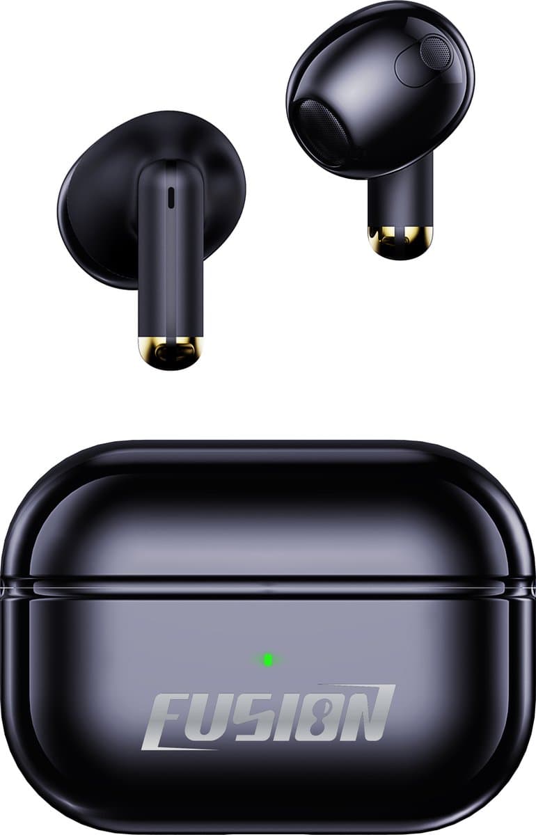 EarHackz® Fusion - Volledig Draadloze Oortjes - Bluetooth Oordopjes - TWS - Sport Oordopjes - Met Oplaadcase - Zwart - Waterdicht — afbeelding 1