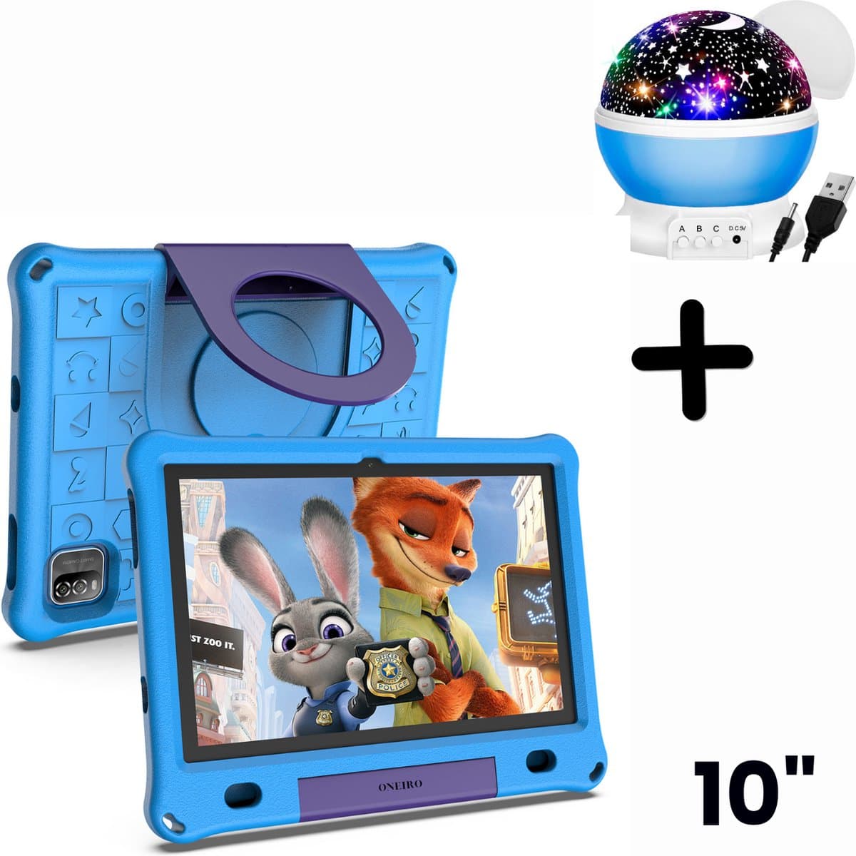 Oneiro Kindertablet KIDSPLAY PRO 2.0 10.1 inch BLAUW - Kindertablet vanaf 3 jaar - Ouder Control App - Beschermhoes - Android 12 – 6000 Mah Batterij — afbeelding 1