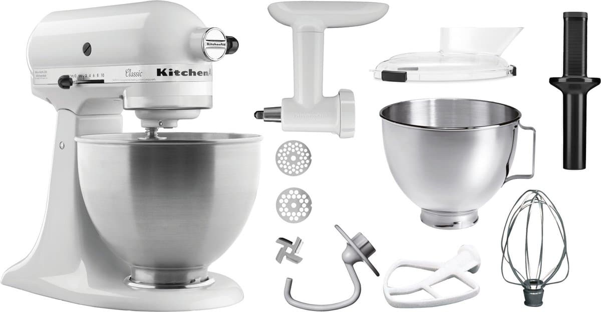 KitchenAid 5K45SSEWH - Wit - 4,28L - A150097 - Horeca & Professioneel — afbeelding 1