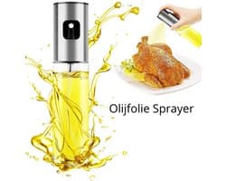 Waledano® RVS Olijfolie Sprayer 100ml – Navulbare Glazen Olie Fles | Precisie Verstuiver voor Gezond Koken, BBQ, Grill, Airfryer & Salades