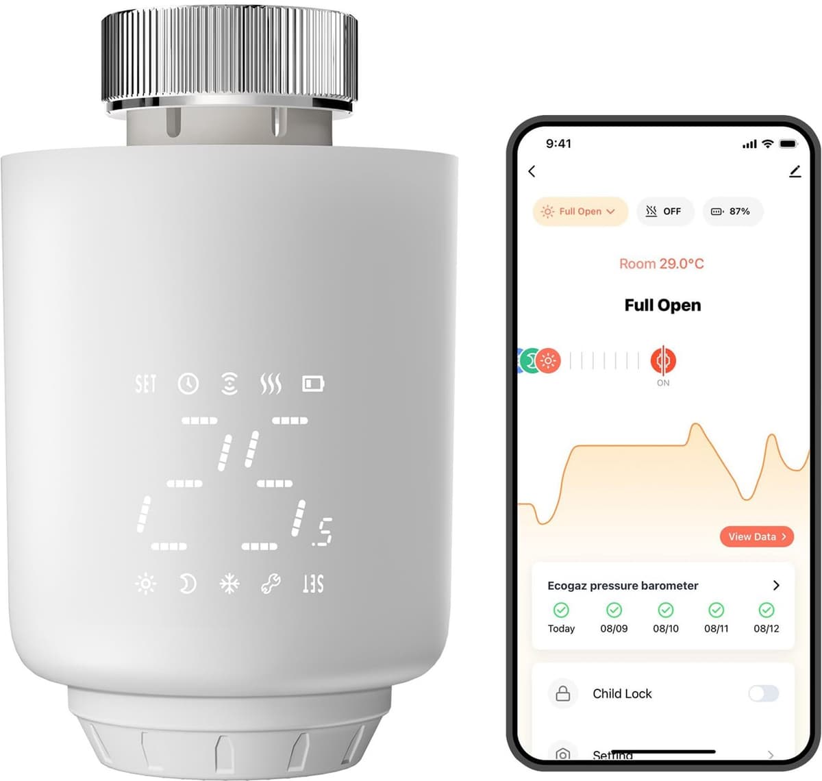 Slimme wifi-radiatorthermostaat, digitale verwarmingsthermostaat — afbeelding 1