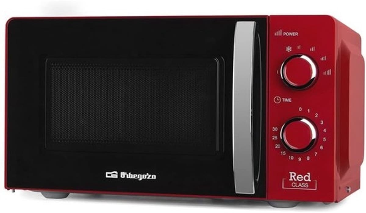 Magnetron met 20L capaciteit, 6 niveaus, timer en ontdooiprogramma - 700W - Rood — afbeelding 1