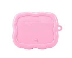 xoxo Wildhearts hoesje geschikt voor AirPods Pro 3 - Bubble Blush - Ook als telefoonhoesje verkrijgbaar - Schokbestendige wavy case - Koptelefoonhoesje - Beschermhoes met golvend design - Roze