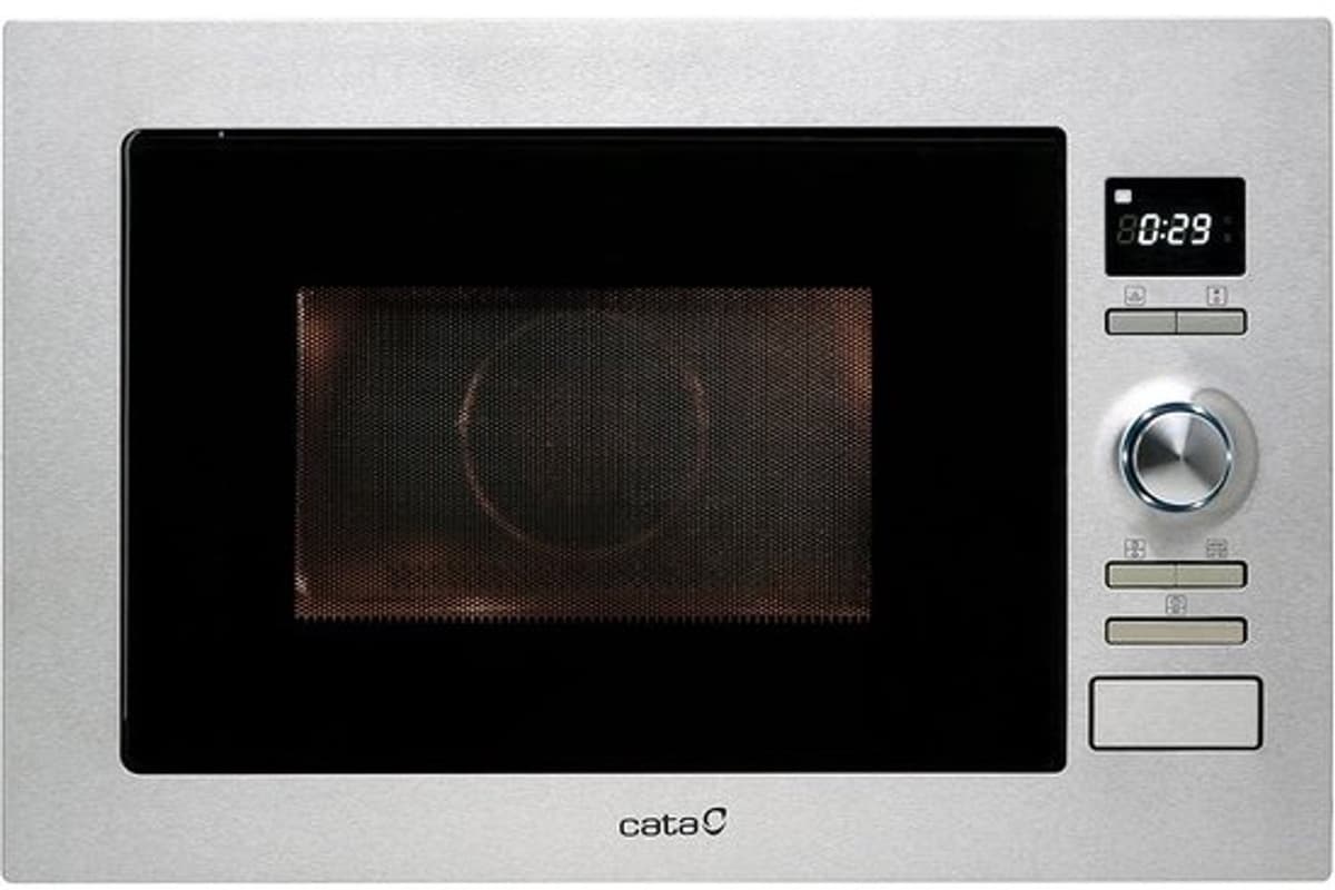 Inbouwmagnetron - Keukenapparaat - Snel eten bereiden - 8 automatische menu's - 25 liter inhoud - RVS zwart — afbeelding 1