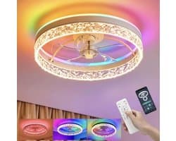 Ventilator Lamp - Airco Lamp - RGB - Plafondventilator Met Verlichting - Pafonniere - Plafondventilator Afstandbediening - Keukenlamp - Woonkamerlamp -6 Standen