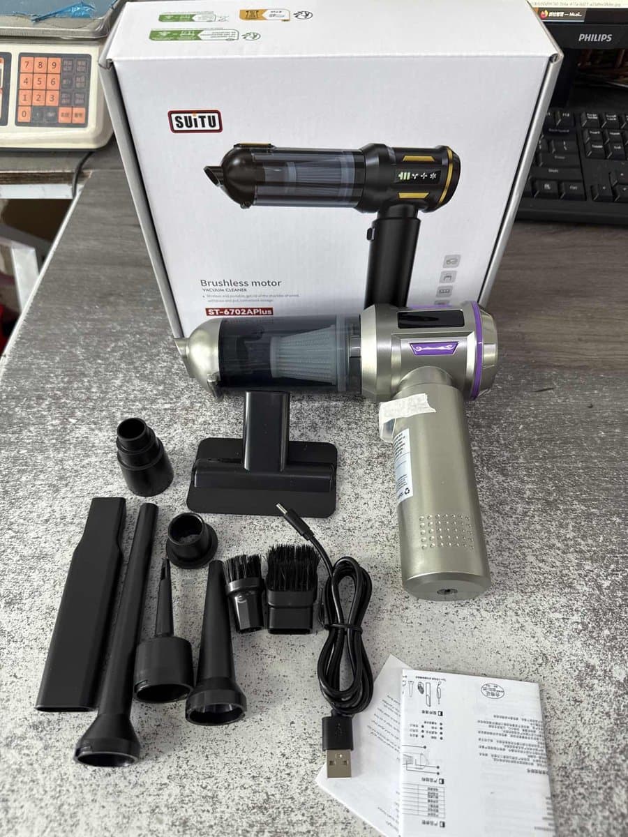 Car Vacuum Cleaner Brushless Motor LCD Display Power Vacuum Cleaner - Cordless Handheld Wireless Vacuum Cleaner with Multi-Mode Suction & Accessories — afbeelding 1