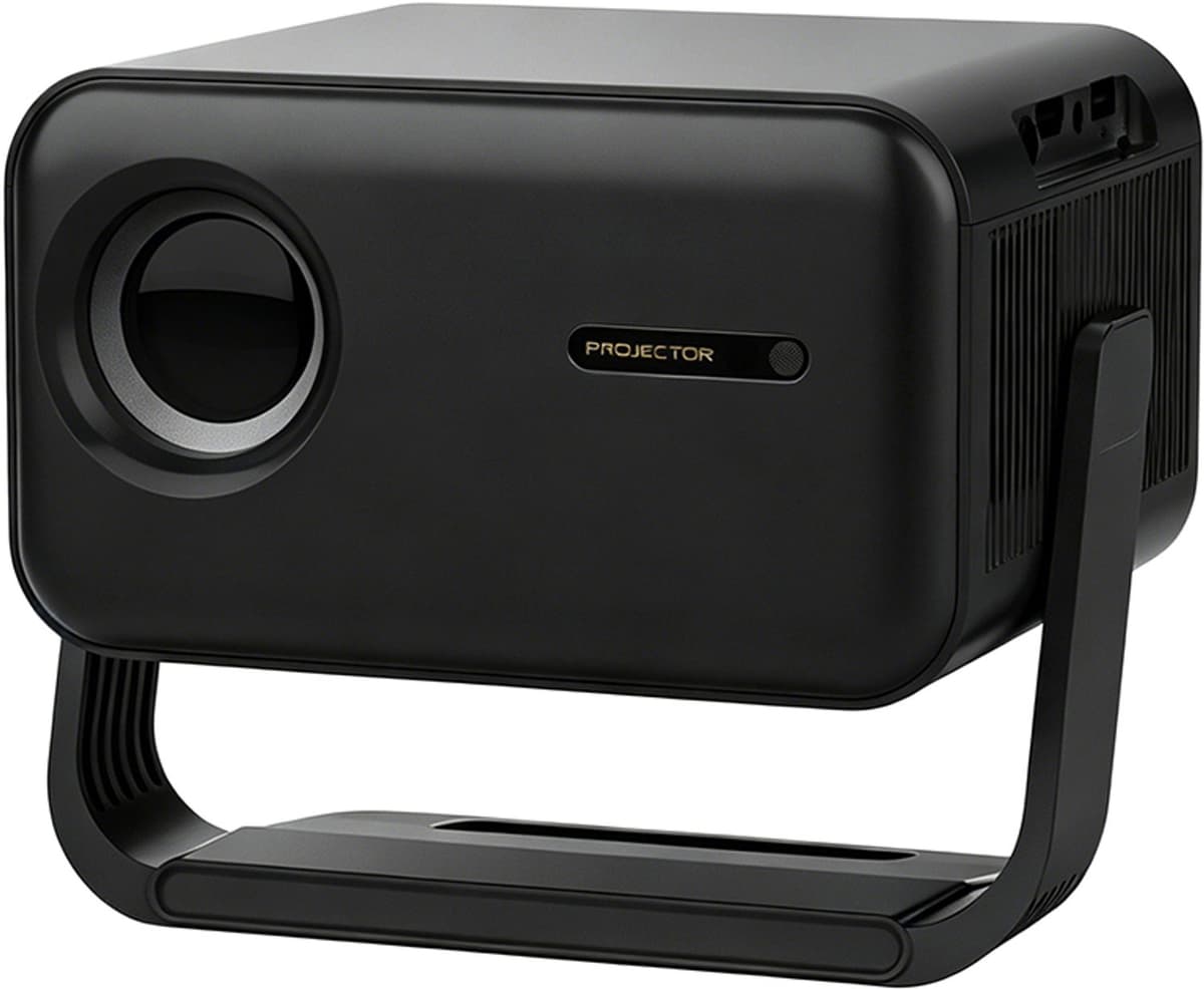 Slimme projector - Uitgerust met 360° draaibare arm - 1080p Full HD - 20.000 lumen - Ondersteunt wifi - Bluetooth 5.2 - Geschikt voor thuis en op kantoor - Zwart — afbeelding 1