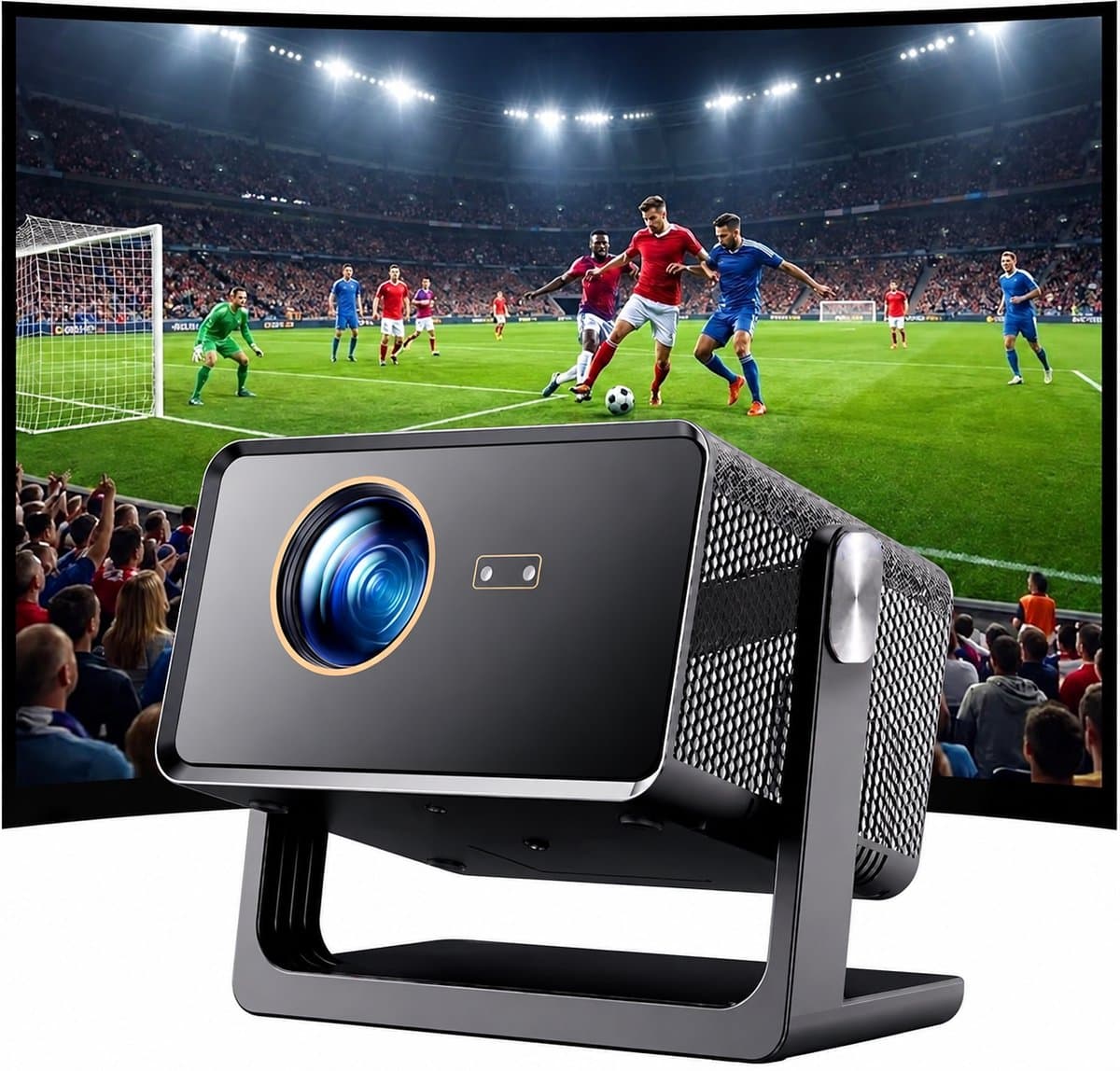 4K Smart Beamer - Netflix Ondersteuning - Autofocus en Keystone Correctie - 900 ANSI Lumen - WiFi 6 - Bluetooth 5.2 - 180° Verstelbare Standaard - Tot 300 Inch Scherm — afbeelding 1