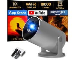 Mini Beamer Draagbaar - 1280 x 720 Resolutie - 18000 Lumen - DLP Technologie - HDMI USB 3,5mm - Voor Gaming En Thuisbioscoop
