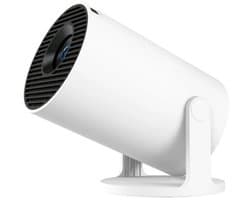 GELLDG Videoprojector - Kortstondige Focus Draagbare Mini Beamer - 15.5x9.4cm - Android 14 WiFi 6 Bluetooth 5.4 Auto Keystone - Geschikt voor Thuisbioscoop en Buitengebruik - Kunststof - Wit