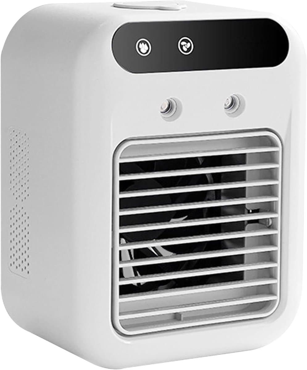 Persoonlijke Airco - Mini Koeler - Persoonlijke Koeling - Dubbele Nevel - 16 x 21 cm - Wit — afbeelding 1