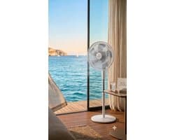 Statiefventilator - 70W – Tafelventilator – 5 Kunststof Bladen – 3 Snelheden – Ventilator - In Hoogte Verstelbaar – Wit