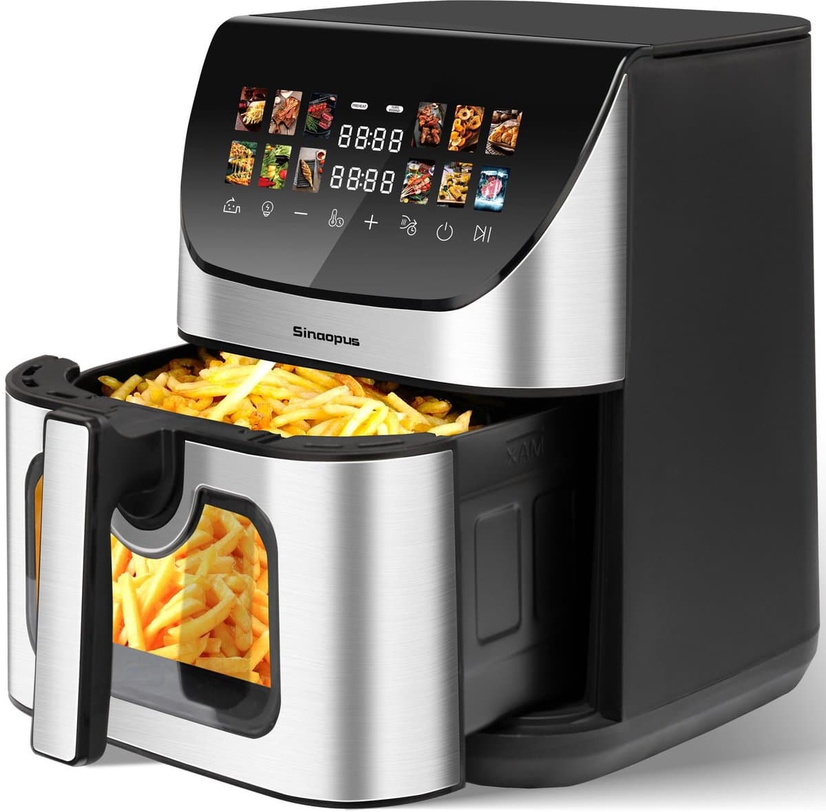 COVREO Heteluchtfriteuse XXL 8,5L zwart, kijkvenster, LED-touchscreen — afbeelding 1