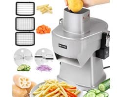 Elektrische groentesnijder - Aluminium - 200W - 4-in-1 multifunctionele keukenmachine - Voor professioneel en thuisgebruik