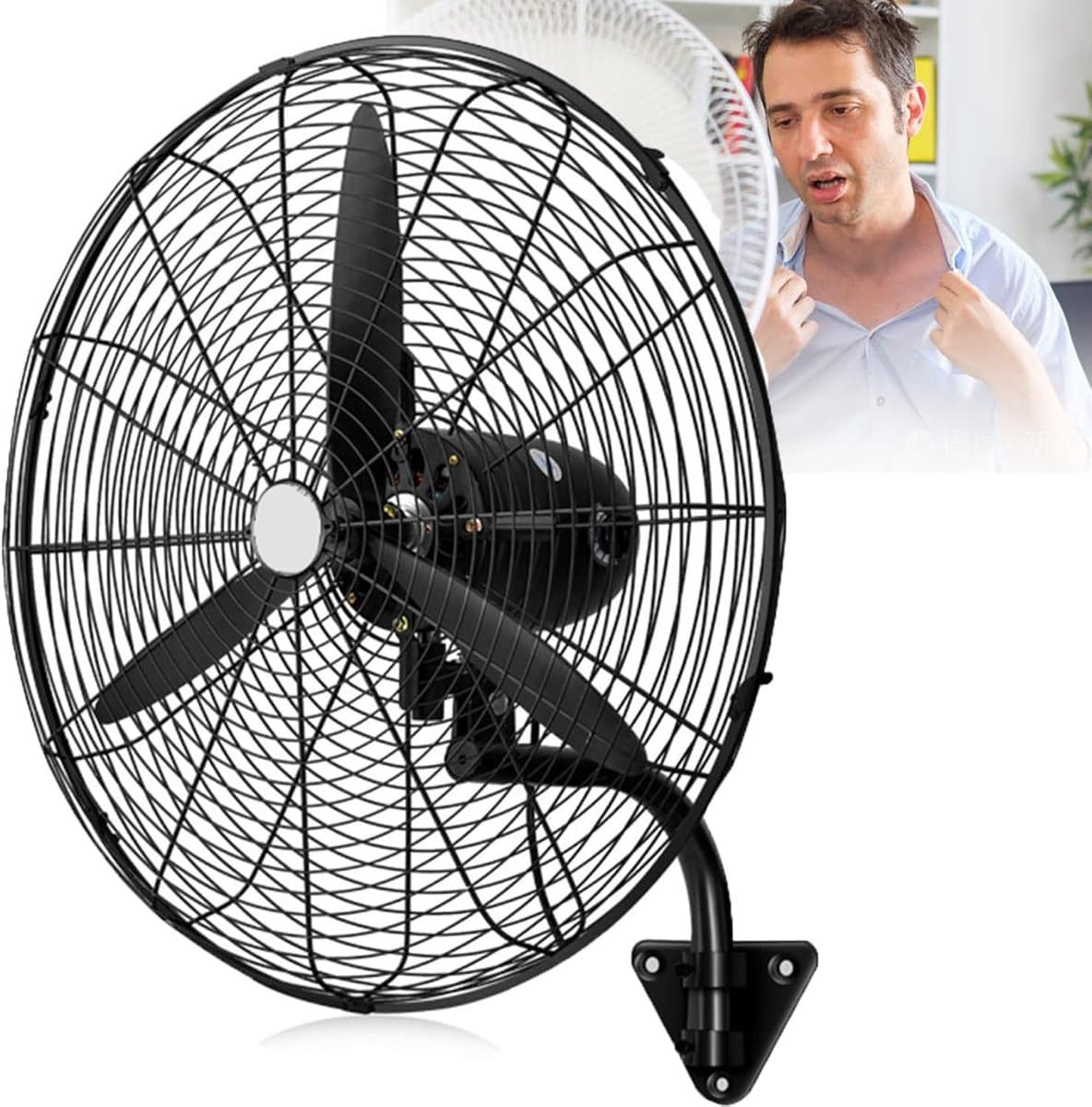 Industriële Wandventilator - Krachtige Ventilator - Luchtcirculatie Verbeteren - 120 Graden Oscillatie - 50-75 cm - Grijs — afbeelding 1