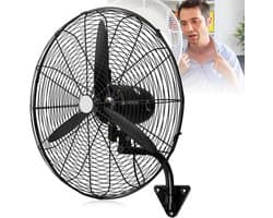Industriële Wandventilator - Krachtige Ventilator - Luchtcirculatie Verbeteren - 120 Graden Oscillatie - 50-75 cm - Grijs
