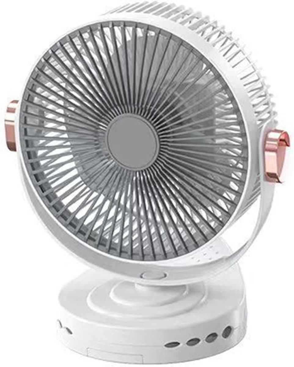 Ventilator Klem - Tafelventilator USB - Persoonlijke Verkoeling - Met Nachtlicht - 20 Cm - Romig — afbeelding 1