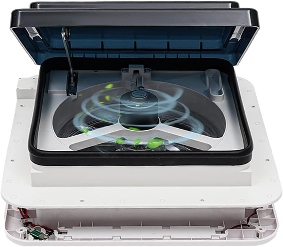 Dakventilator Camper - Motorhome Ventilator - Frisse Lucht - Met LED Verlichting - 36x40 cm - Wit — afbeelding 1