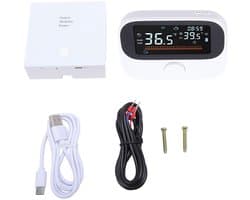 Slimme Ketelthermostaat - Temperatuurregelaar Verwarming - Comfort Thuis - Programmeerbare Schema's - Groot LCD Scherm - Wit