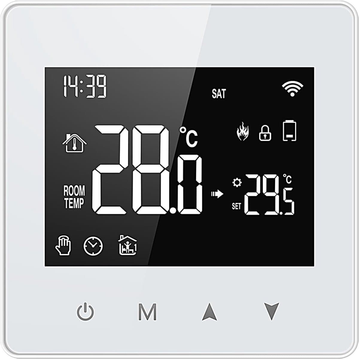 Slimme Thermostaat - Wifi Thermostaat Digitale Regelaar - Temperatuur Regelen - Afstandsbediening via Smartphone - 8.6 x 8.6 cm - Wit — afbeelding 1