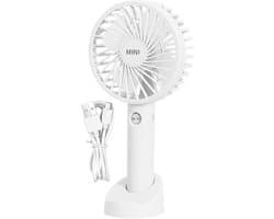 Draagbare Ventilator - Oplaadbare Tafelventilator - Zomerse Koelte - Met Telefoonhouder - 119 cm Breed - Wit