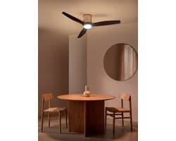 CREATE - Plafondventilator stil 40W (Ø132cm) - Sfeer- en hoofdverlichting LED - Afstandsbediening - 6 snelheden - Programmeerbaar - WIND CALM CUSTOM RATTAN