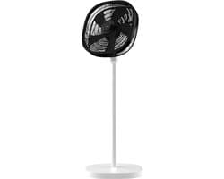 Dynter Staande Ventilator – Statiefventilator - Roterende ventilator – In hoogte verstelbaar & opvouwbaar (80 tot 125 cm) – Draaibare kop - Krachtig en geruisloos - Wit/Zwart – Diameter: Ø46.5 cm (AV25G)