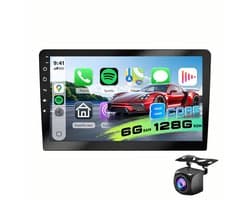 ESSGOO Autoradio 2Din Universeel - Android 15 - Apple Carplay & Android Auto (Draadloos) - 10 Inch QLED HD Touchscreen - 6+128GB - GPS Navigatiesysteem - Bluetooth, WiFi, USB - Achteruitrijcamera