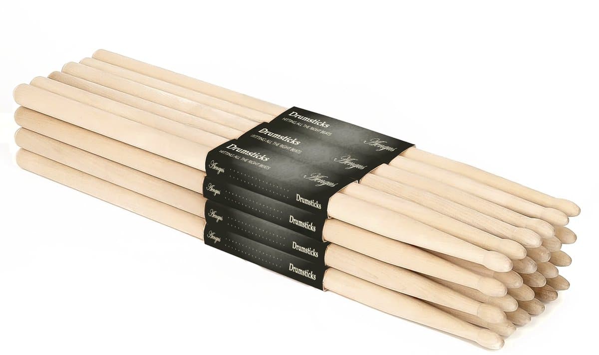 Áengus Drumstokken 5A Maple – Voordeelset 12 Paar / 24 Stuks – Drumsticks van Esdoornhout — afbeelding 1
