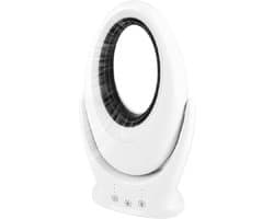 Bladeless Tower Fan - Draagtbare Ventilator - Persoonlijke Koeling - 7-Kleur Sfeerverlichting - 40 cm - Wit